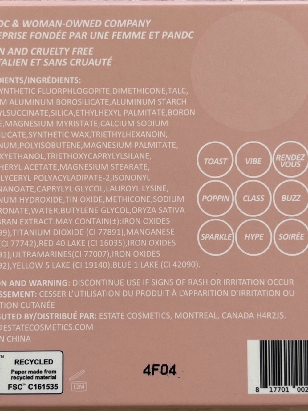 Estate 9-Color Pink Brown & Neutral Eyeshadow Palette, Rosé Rendezvous - Picture 5 of 5